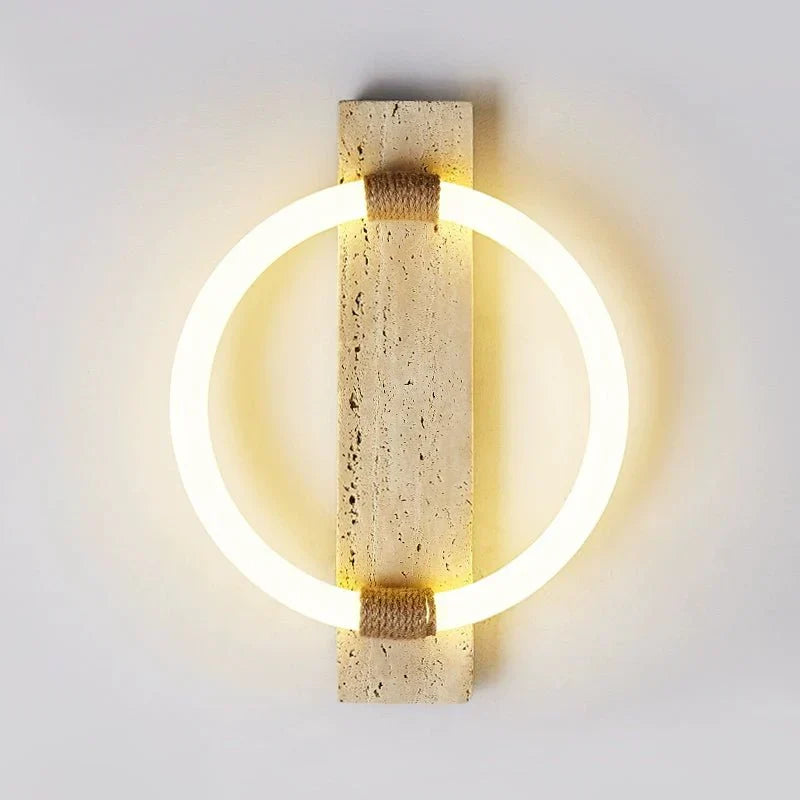 Elmaryra Ringed Travertine Wall Light / Ceiling Light