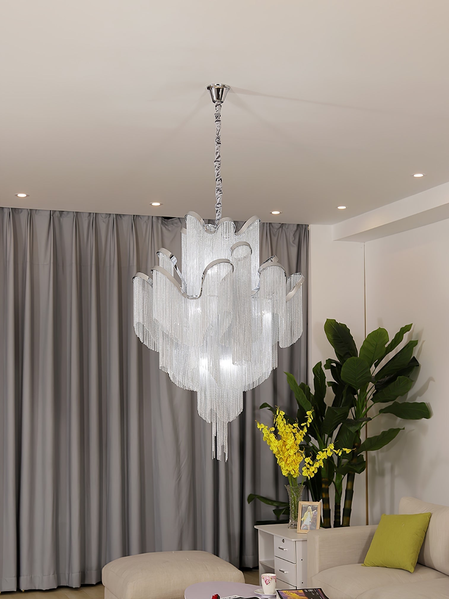 Lustra Pendant Lamp Stream Chain Nickel