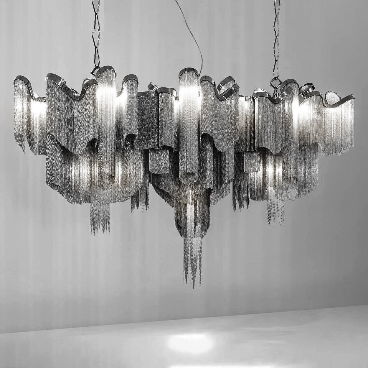 Lustra Pendant Lamp Stream Chain Nickel