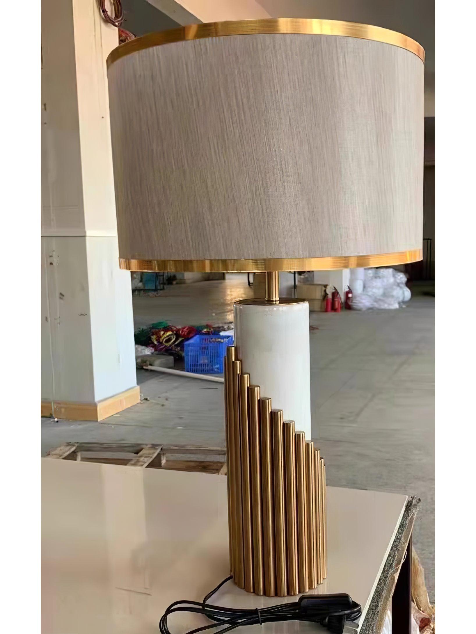 Teldes Marble Fabric Table Lamp
