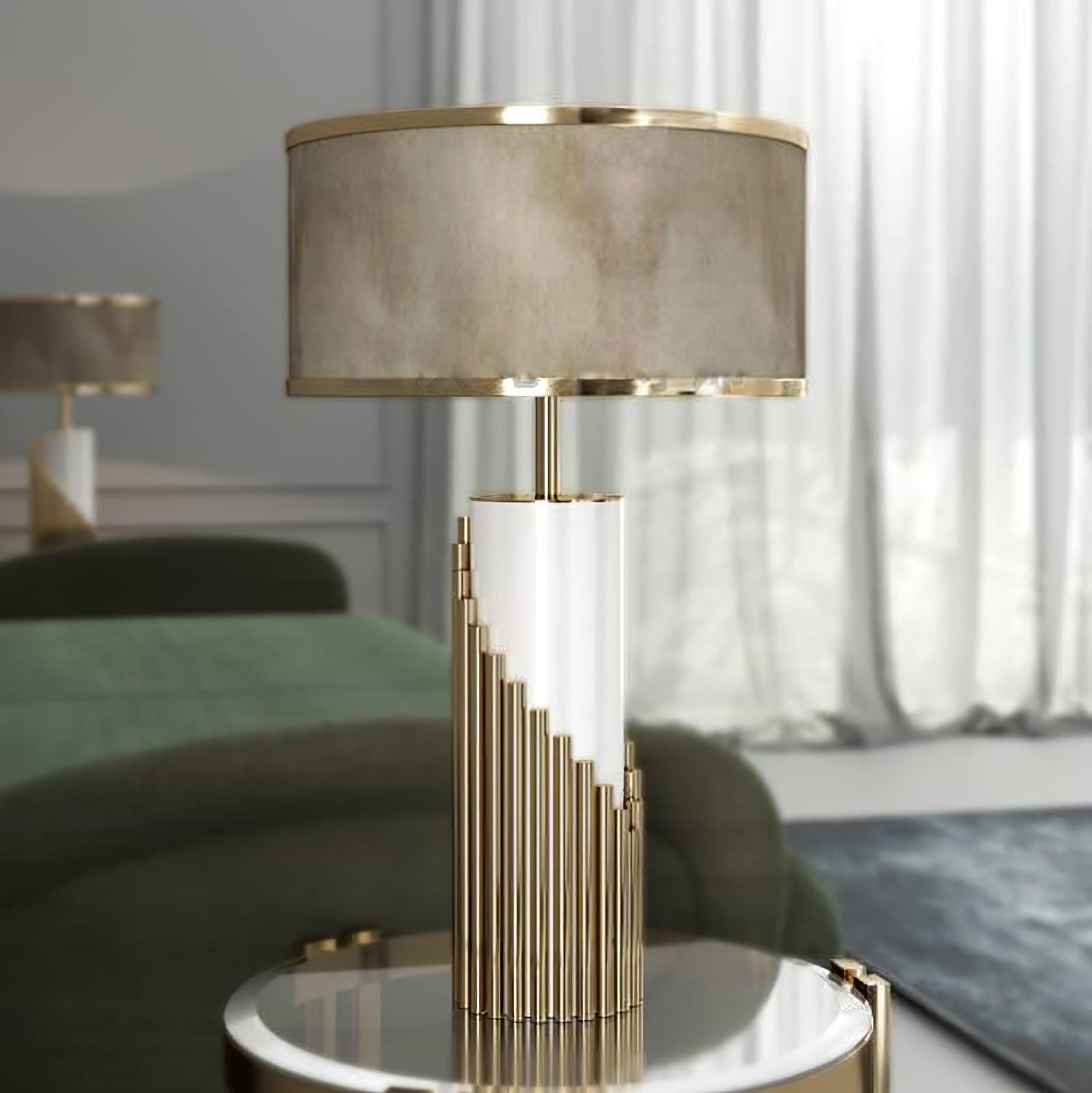 Teldes Marble Fabric Table Lamp