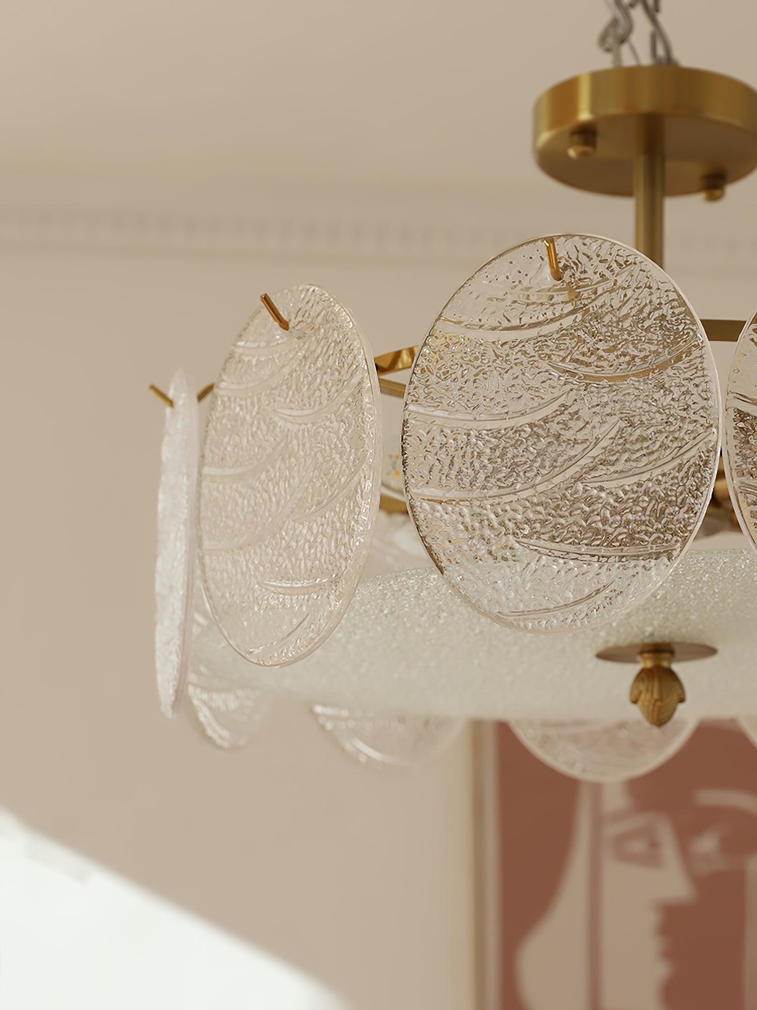Velalaine Ceiling Lamp with Gold Finish and Ribbed Glass