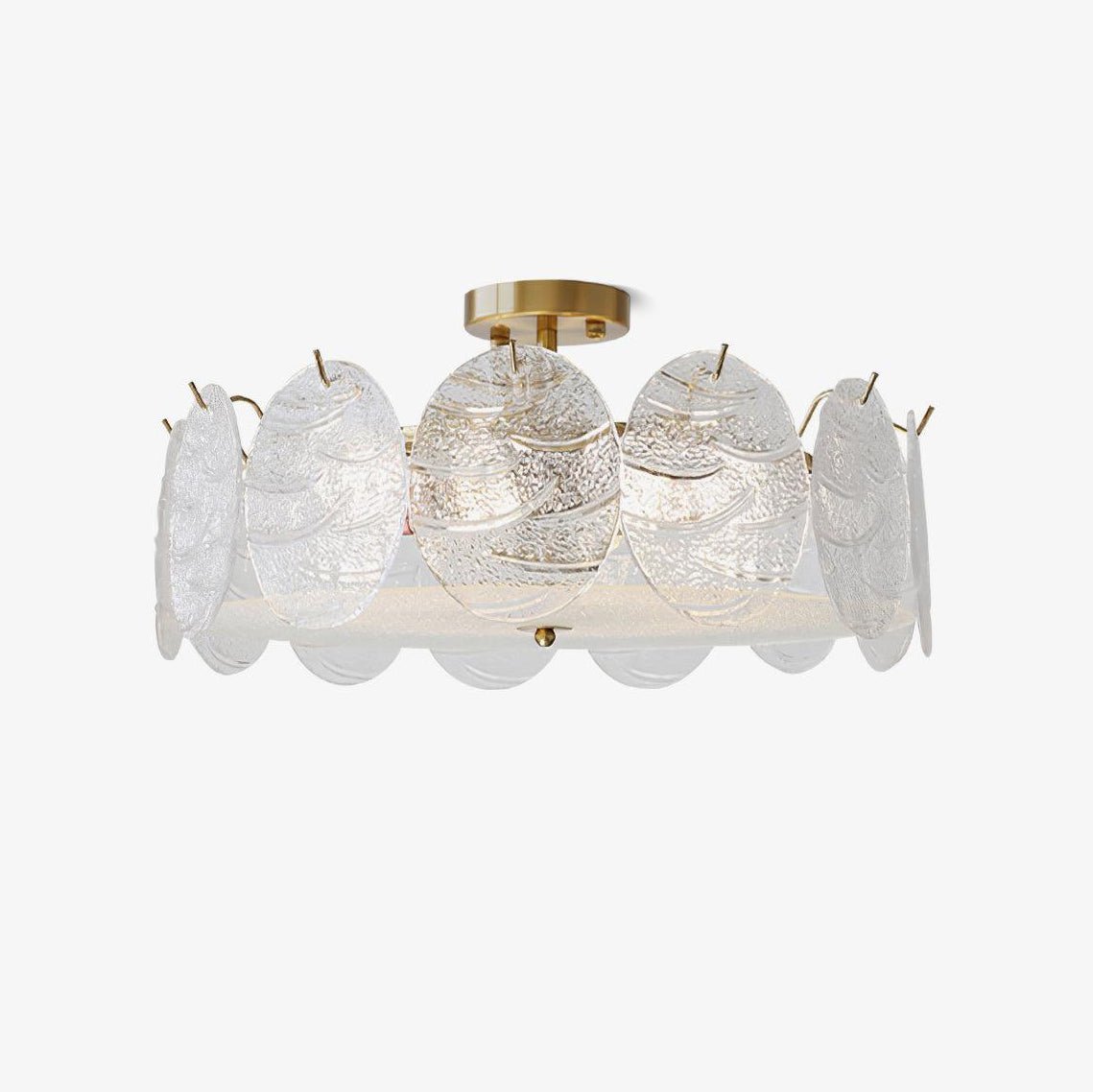Velalaine Ceiling Lamp with Gold Finish and Ribbed Glass