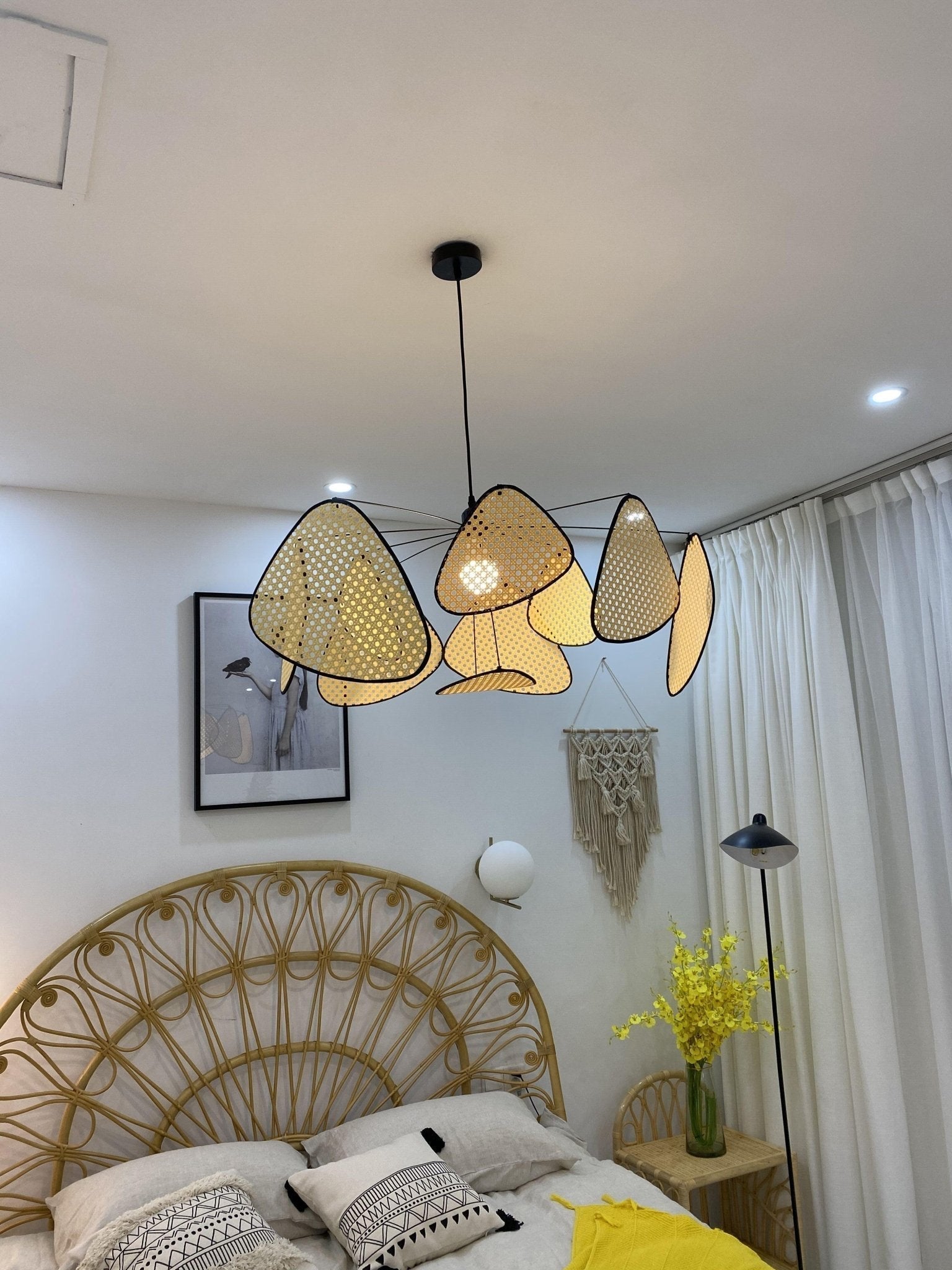 Ariinora Pendant Light Rattan Swag Industrial