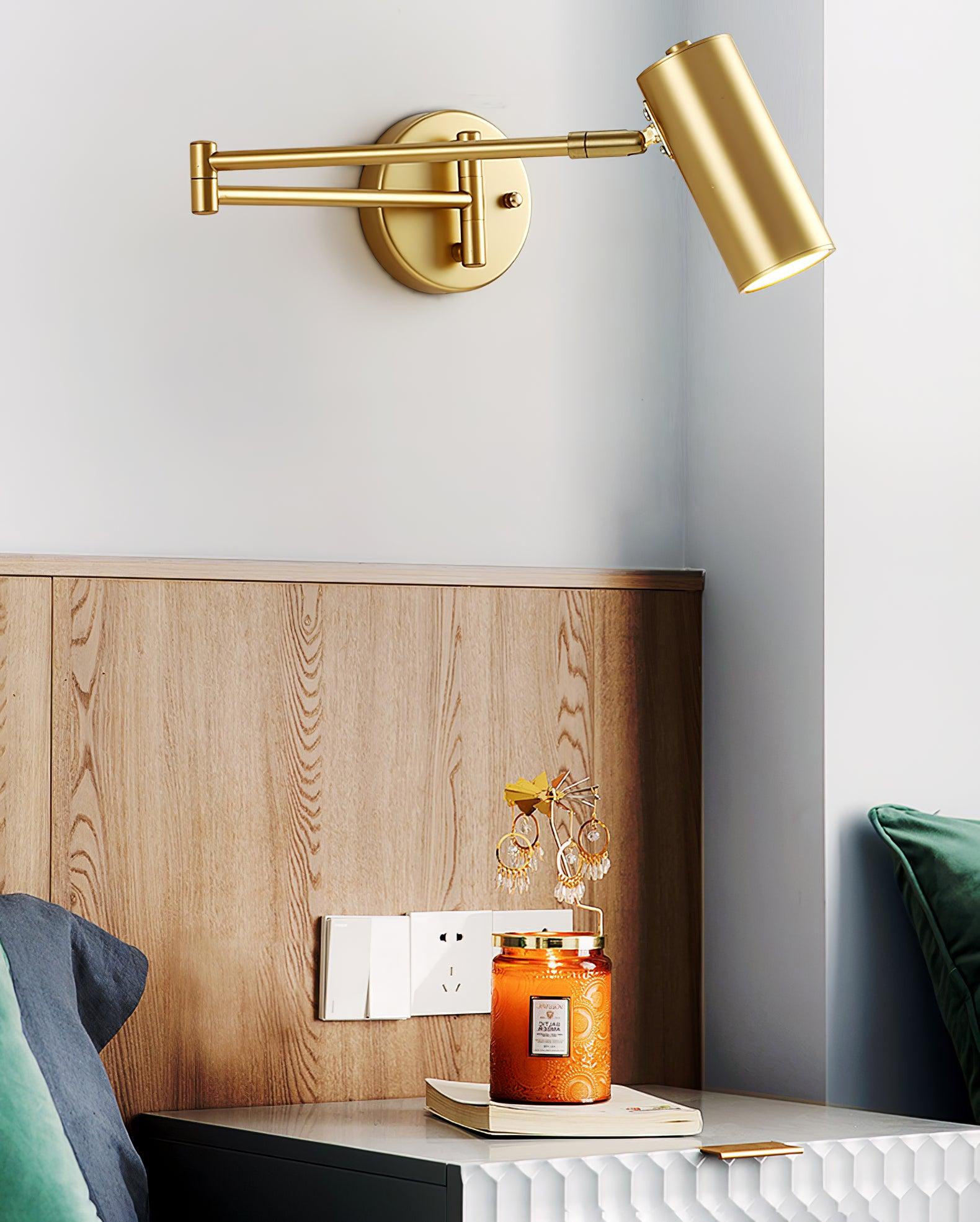 Auraelle Wall Sconce Brass Swing Arm Adjustable