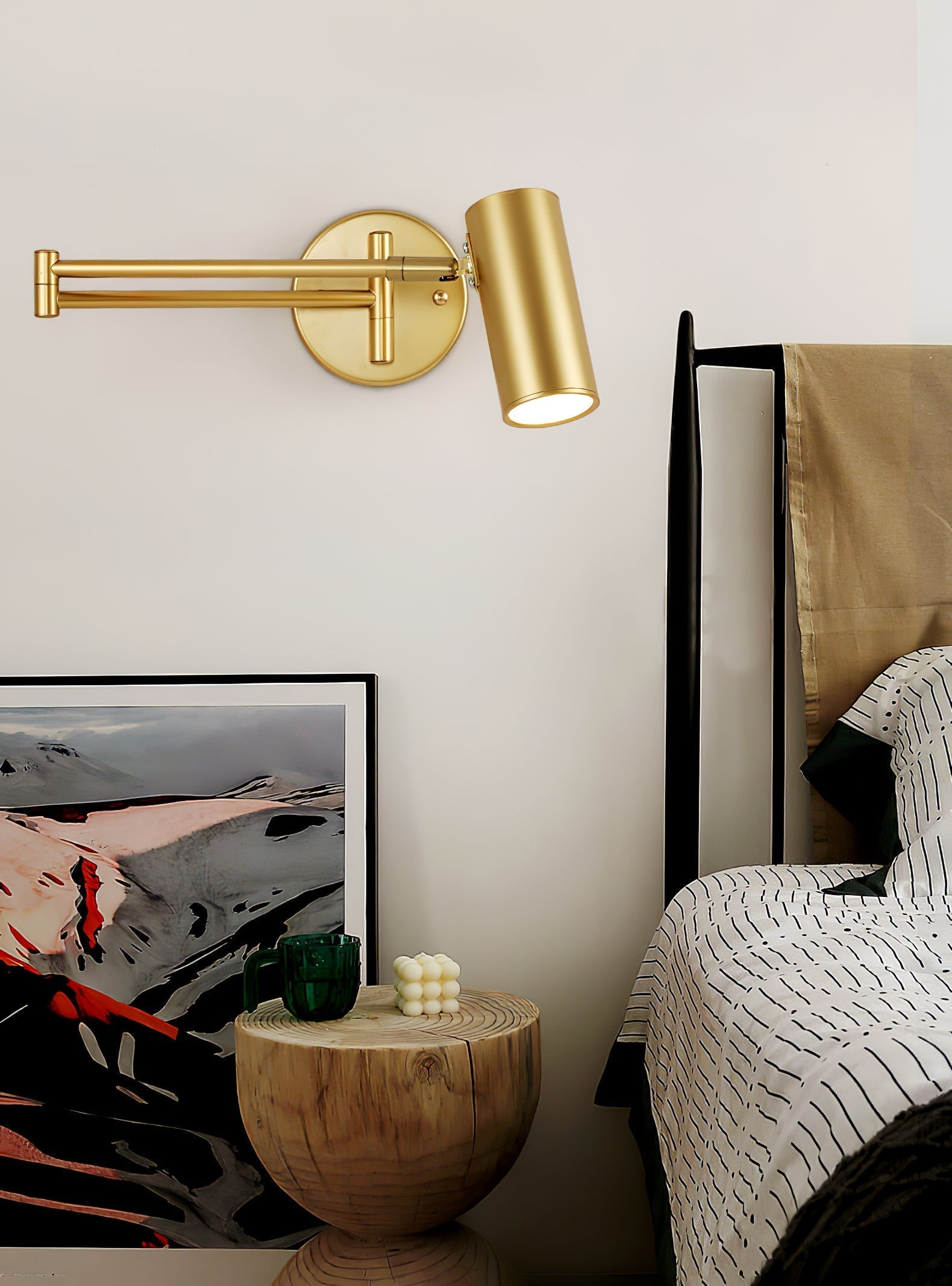 Auraelle Wall Sconce Brass Swing Arm Adjustable