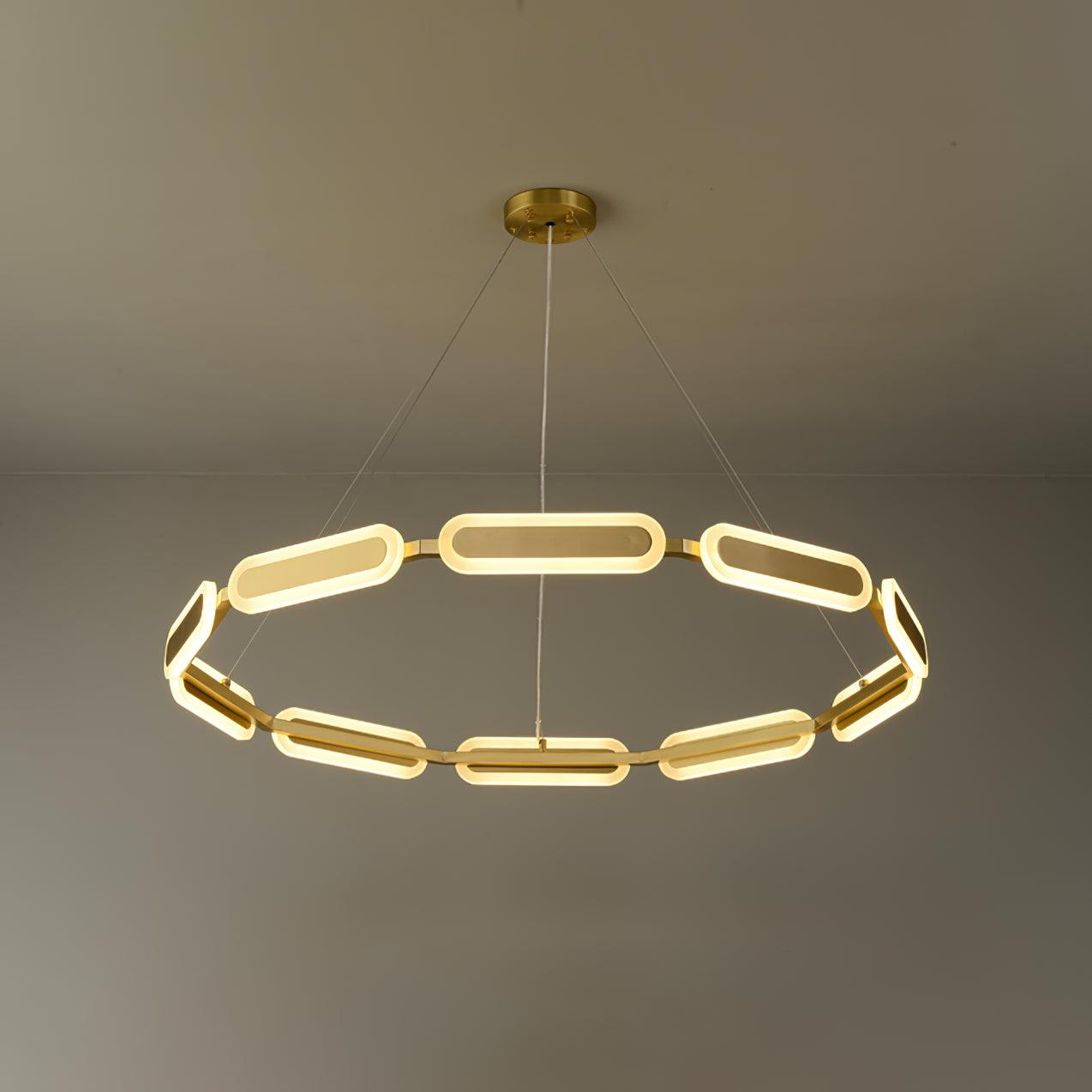 Din Chandelier Geometric Brass Ring