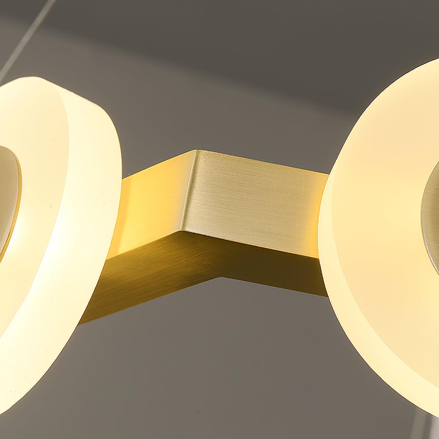 Din Chandelier Geometric Brass Ring