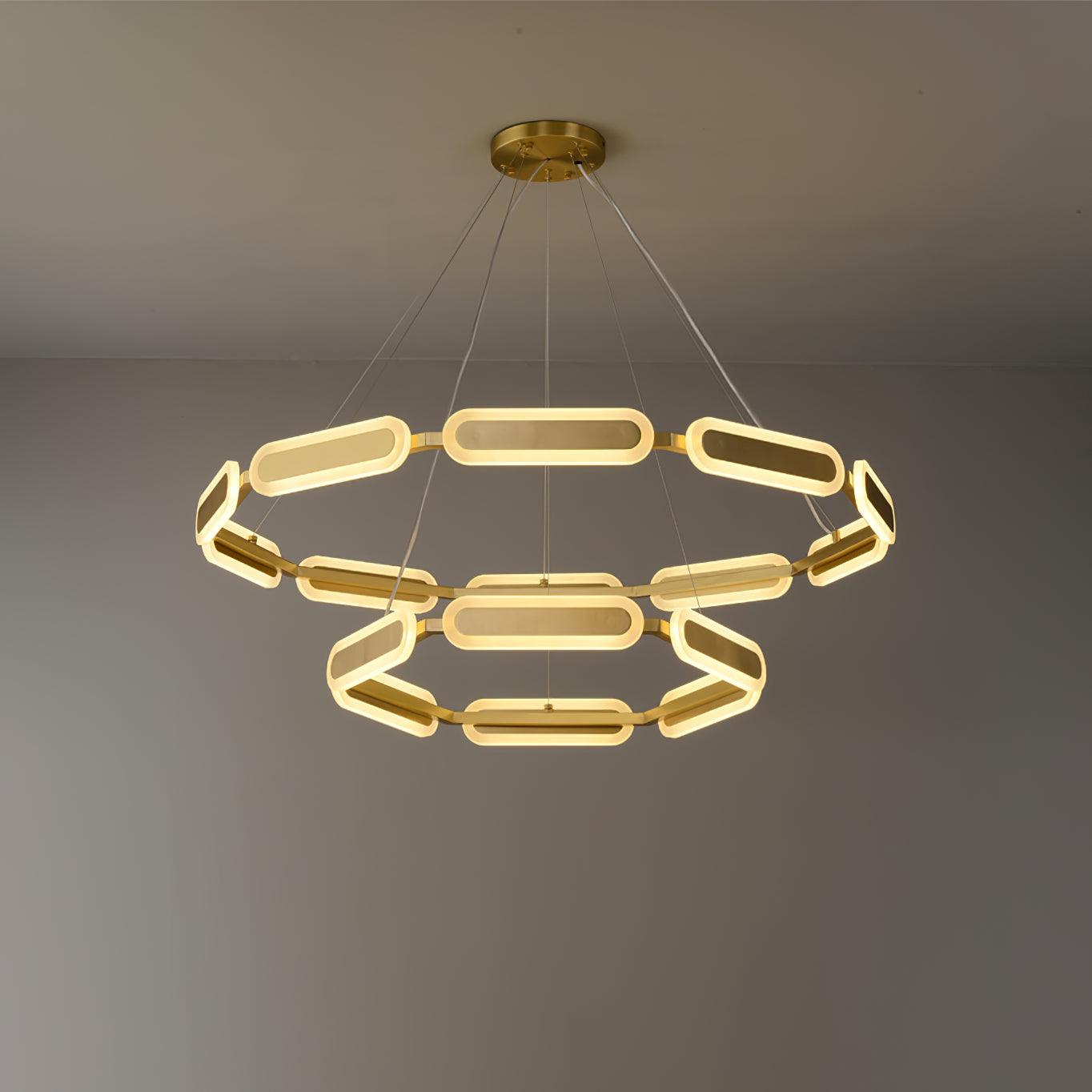 Din Chandelier Geometric Brass Ring