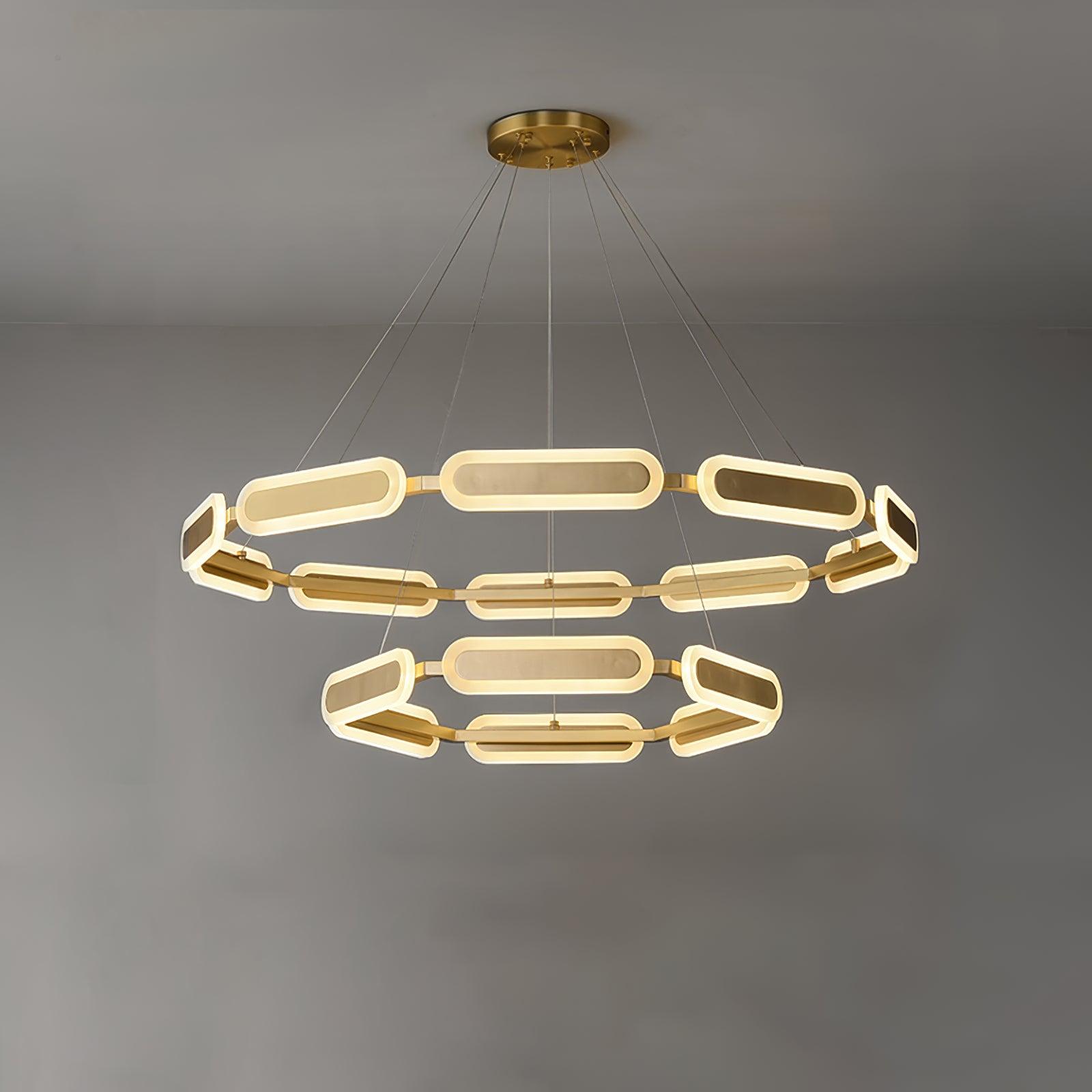 Din Chandelier Geometric Brass Ring