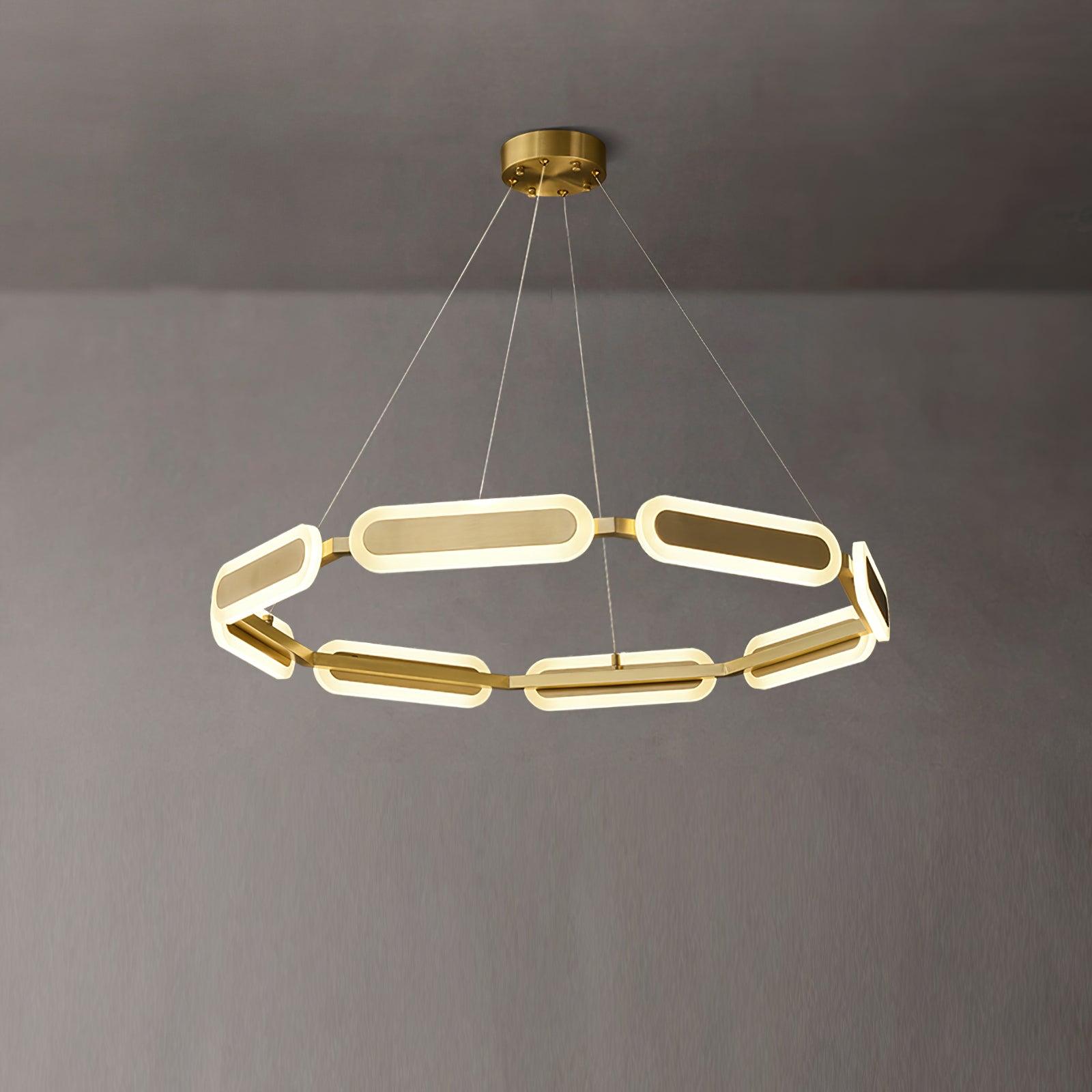 Din Chandelier Geometric Brass Ring