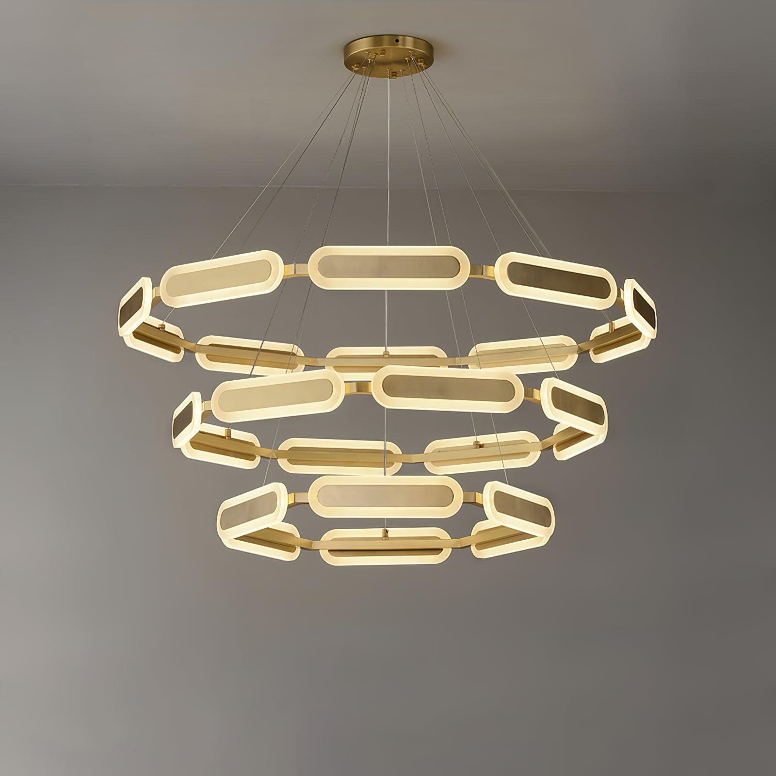 Din Chandelier Geometric Brass Ring