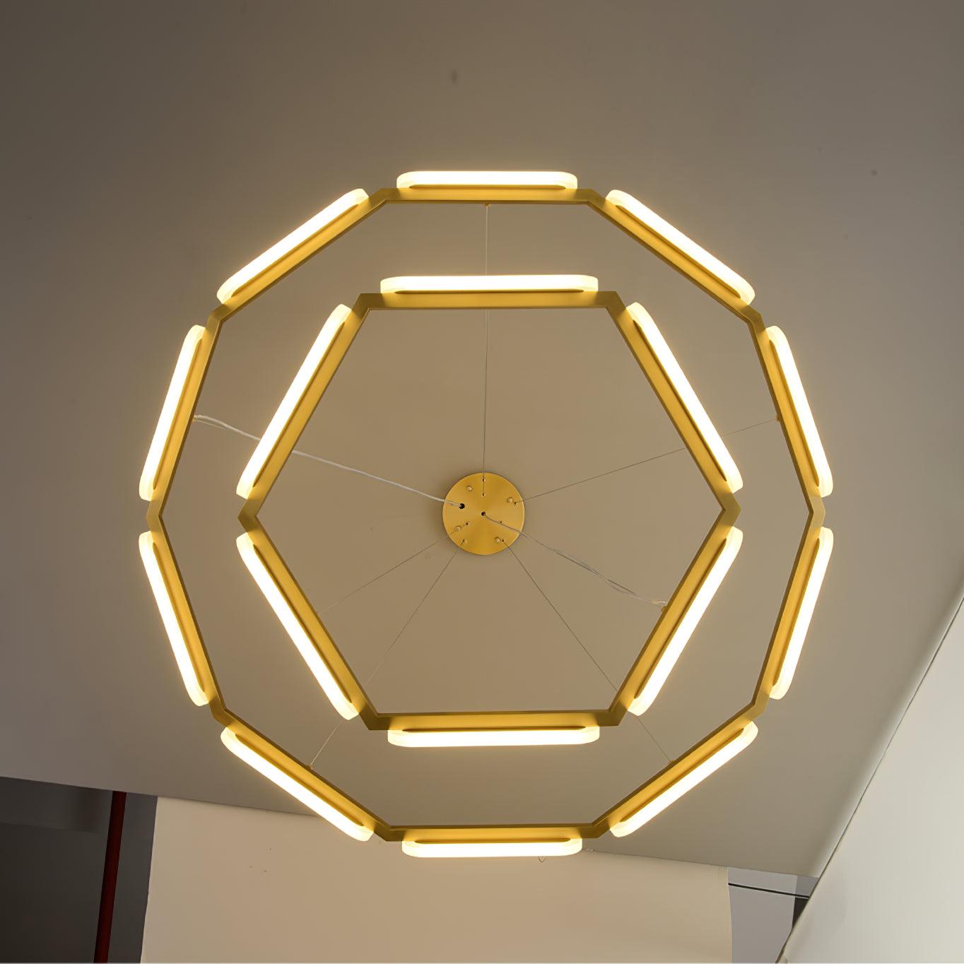 Din Chandelier Geometric Brass Ring