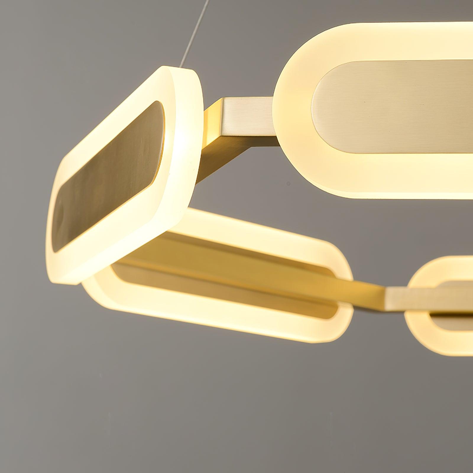Din Chandelier Geometric Brass Ring