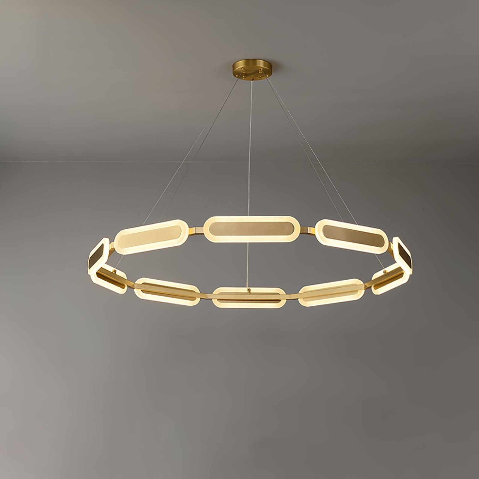 Din Chandelier Geometric Brass Ring