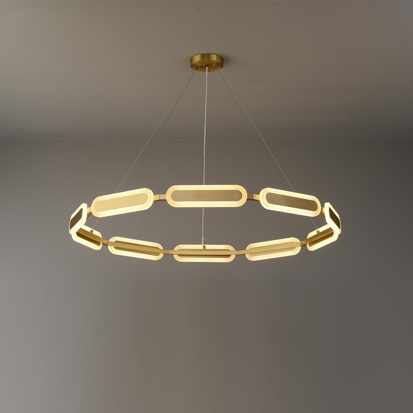 Din Chandelier Geometric Brass Ring