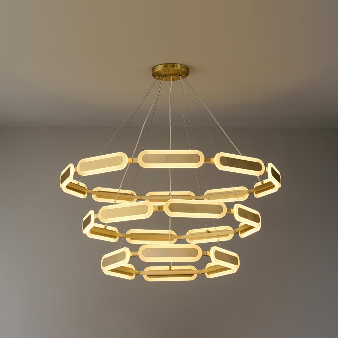 Din Chandelier Geometric Brass Ring