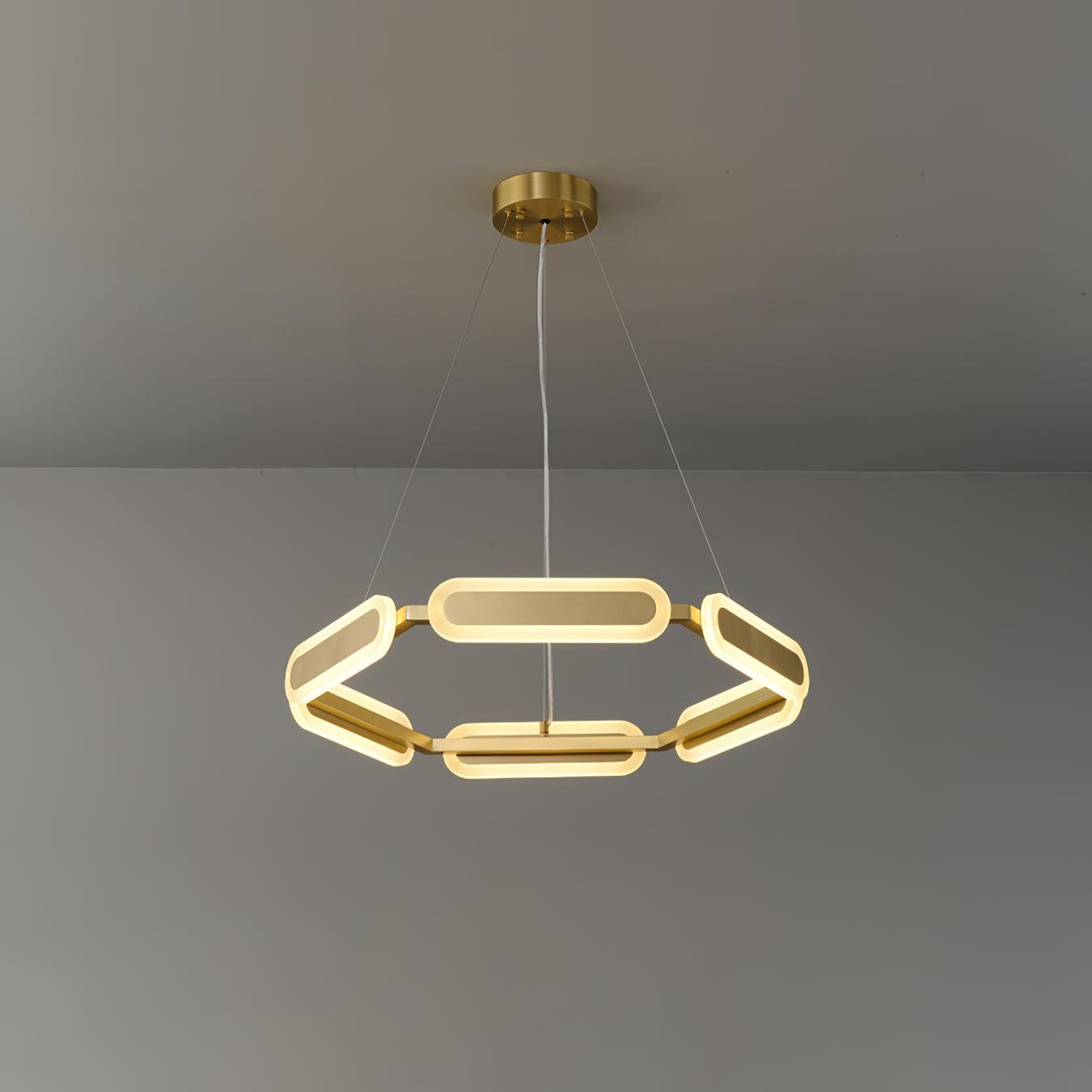 Din Chandelier Geometric Brass Ring