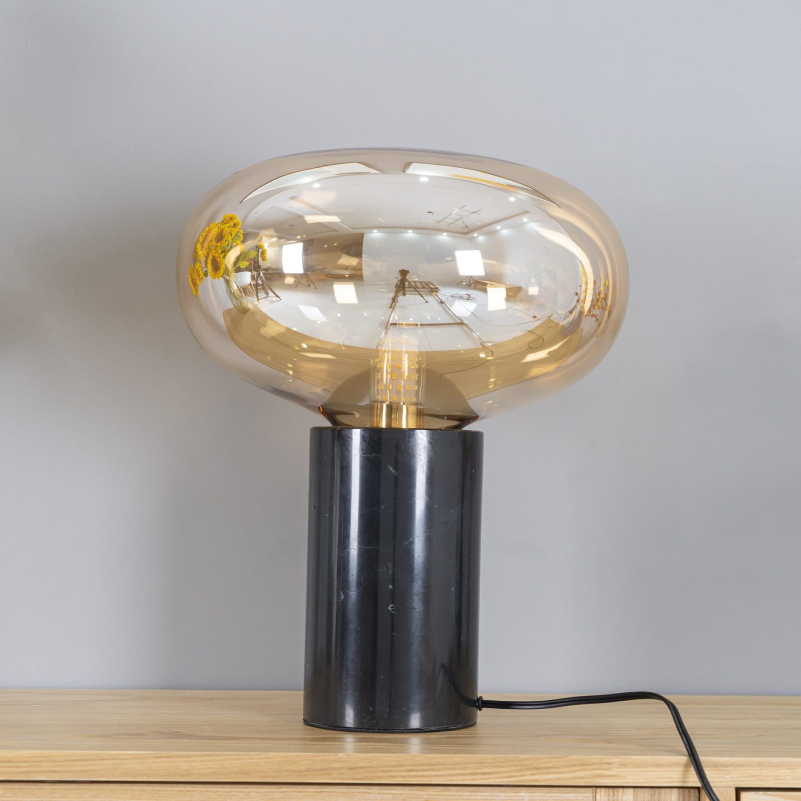 Rova Marble Industrial Table Lamp - Neutral Decor