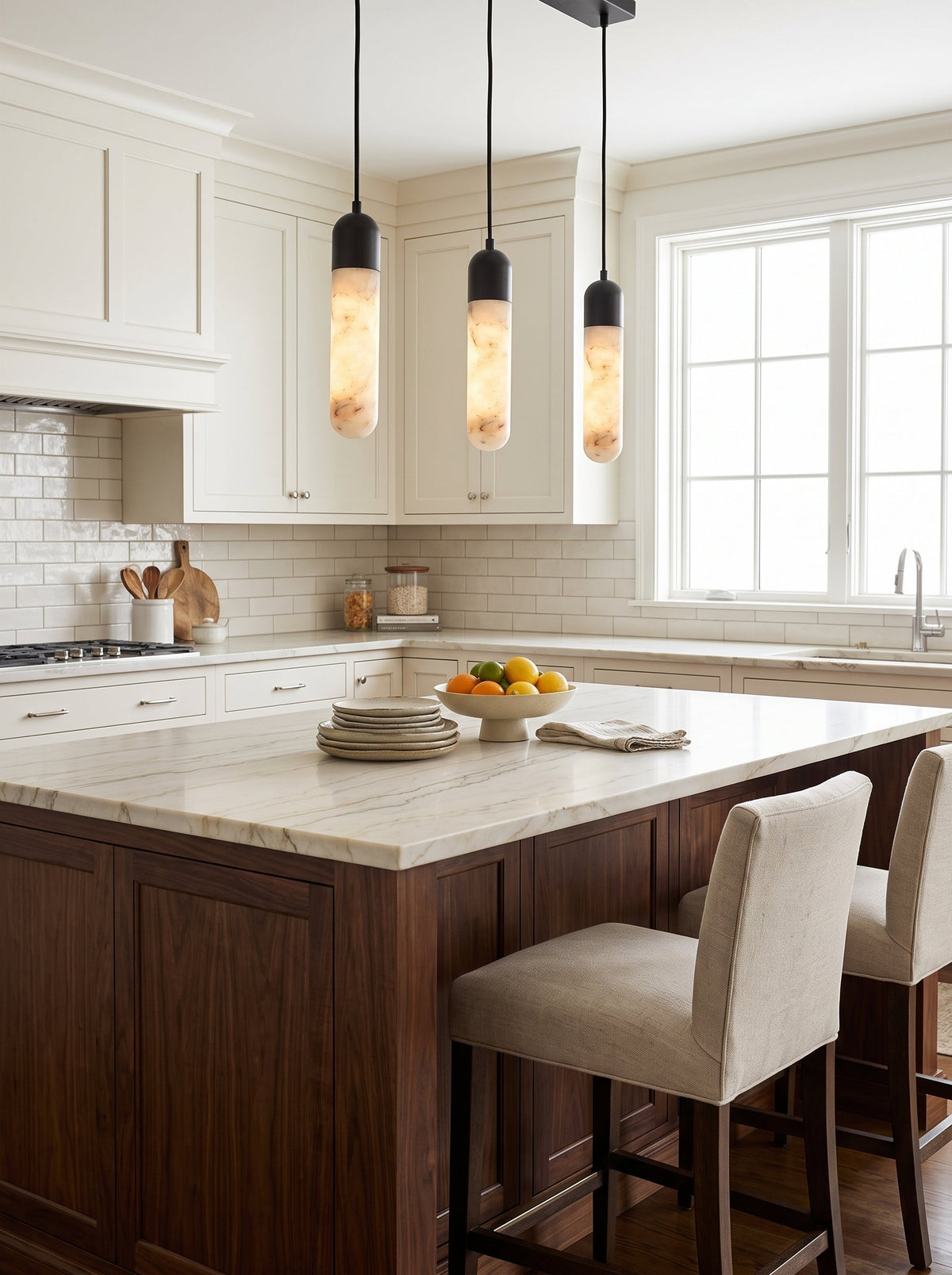 Loxcombe Alabaster Pendant Light