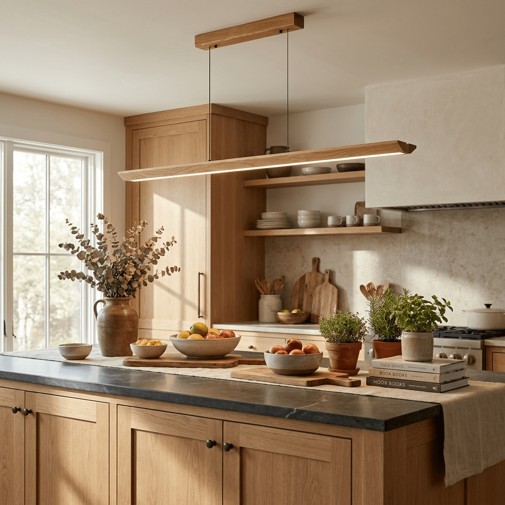 Alderine Wood Linear Pendant Lamp