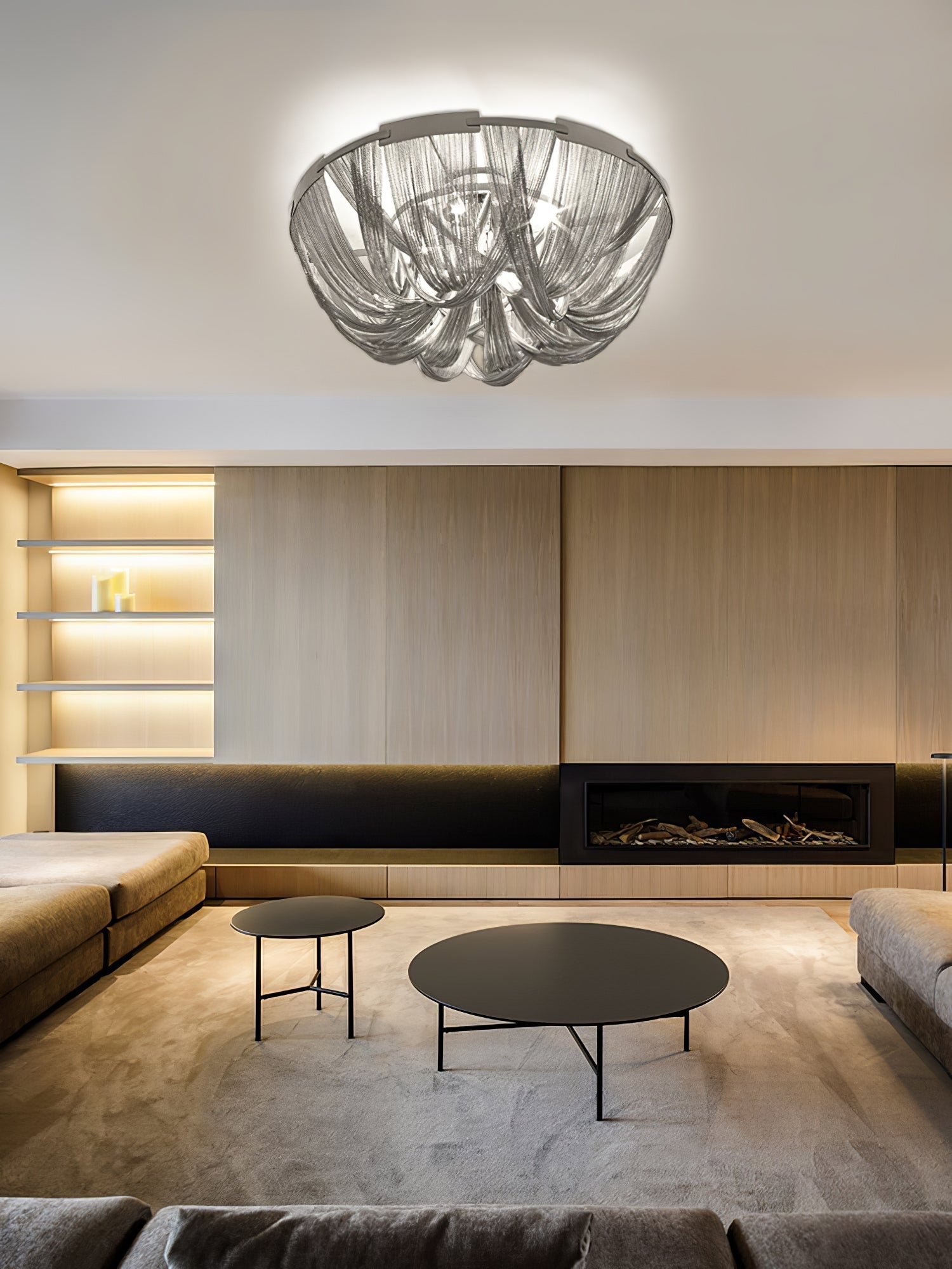 Talj Ceiling Light Tassel Aluminum Chain Nickel Frame