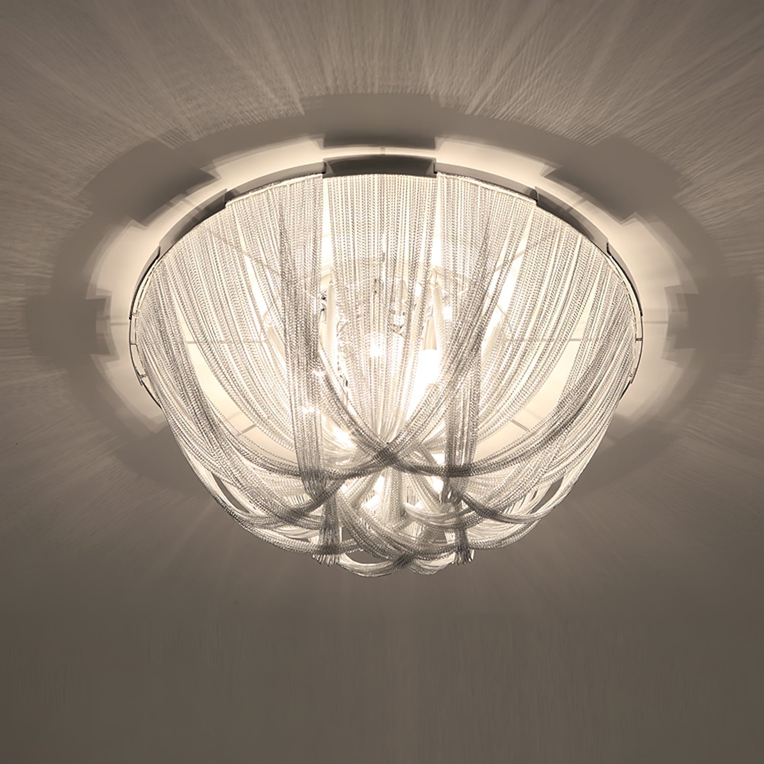 Talj Ceiling Light Tassel Aluminum Chain Nickel Frame