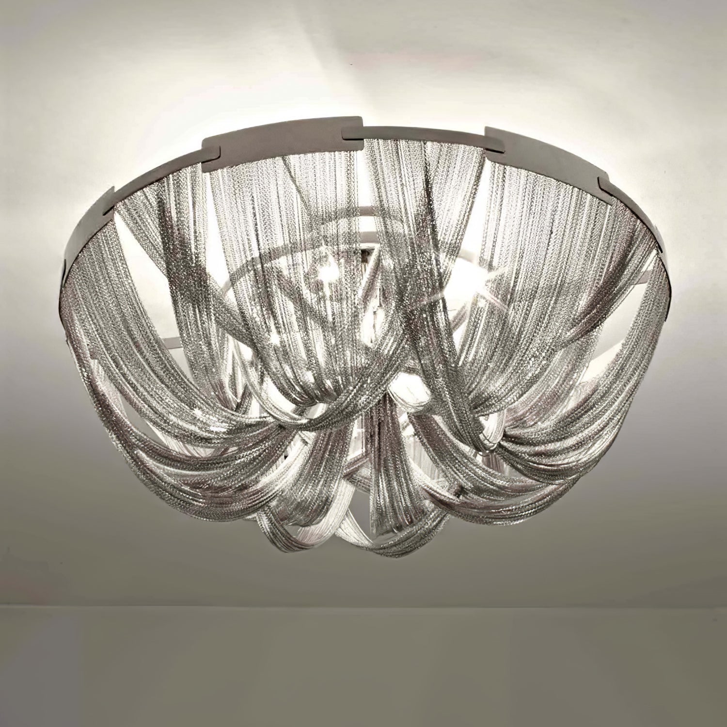 Talj Ceiling Light Tassel Aluminum Chain Nickel Frame