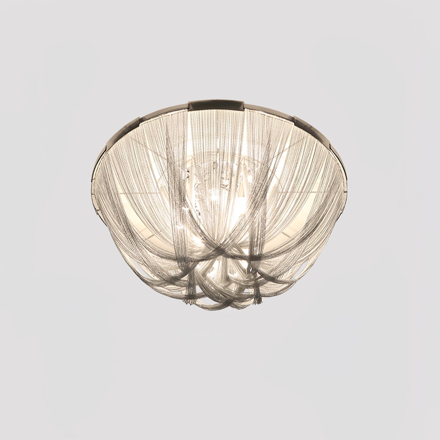 Talj Ceiling Light Tassel Aluminum Chain Nickel Frame