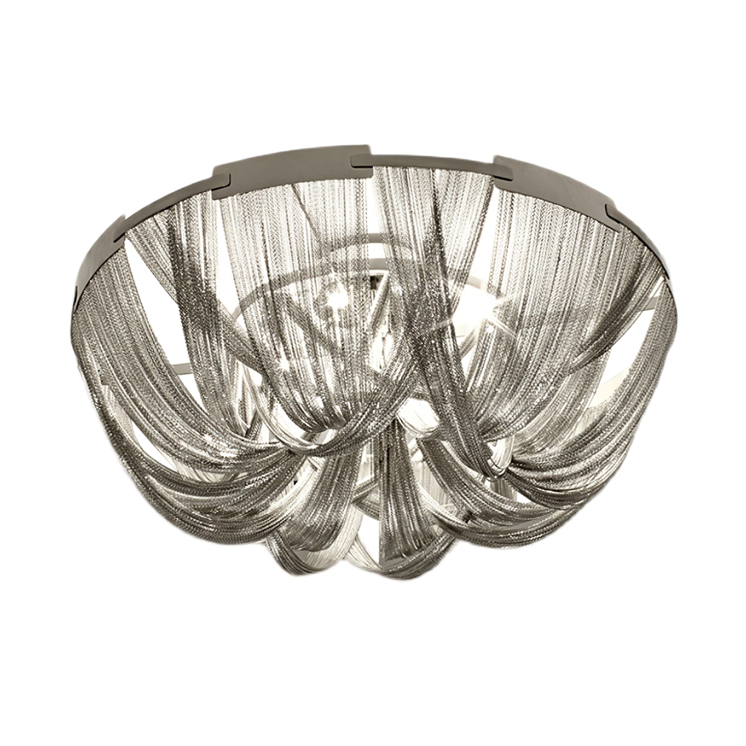 Talj Ceiling Light Tassel Aluminum Chain Nickel Frame