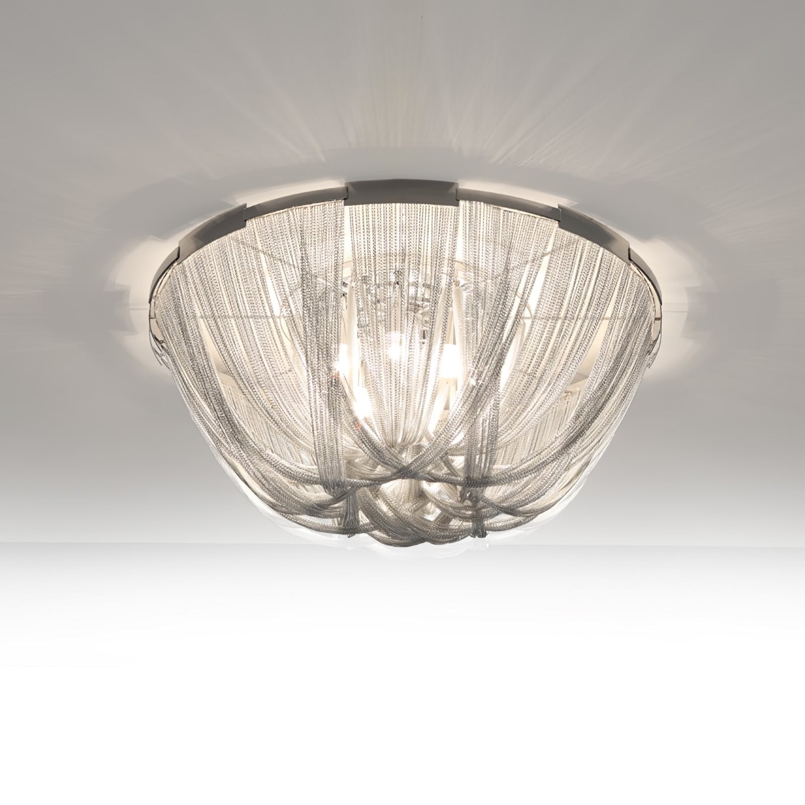 Talj Ceiling Light Tassel Aluminum Chain Nickel Frame