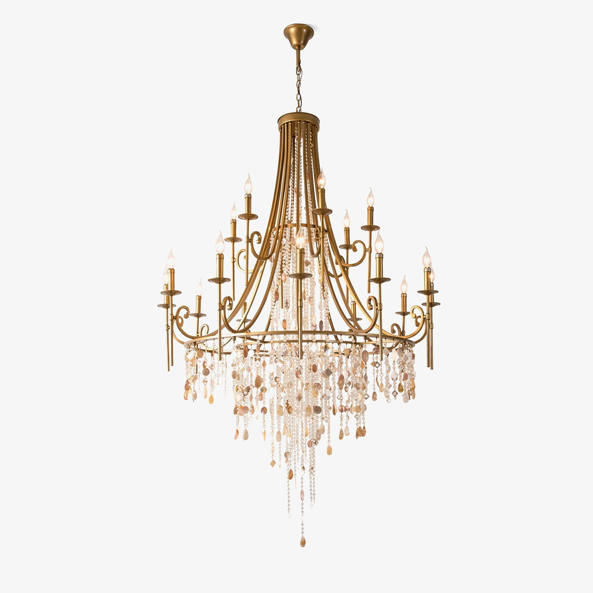 Sorvexa Chandelier Luxury Shell Crystal Retro