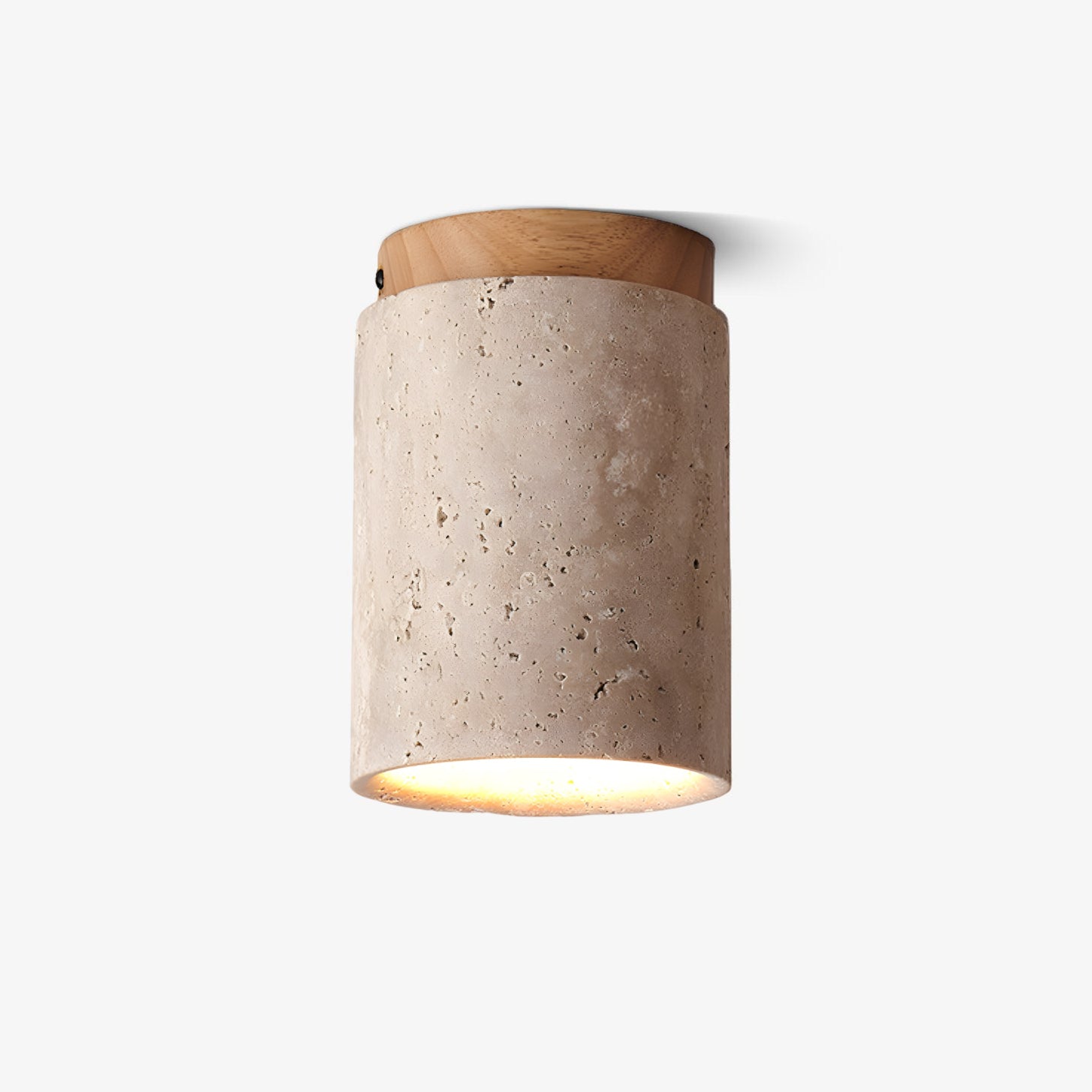 Valelelle Cylinder Cap Travertine Ceiling Light