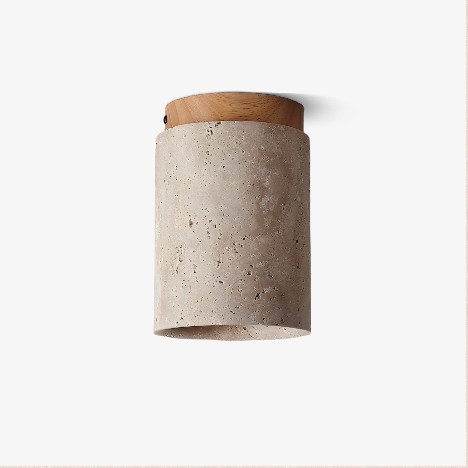 Valelelle Cylinder Cap Travertine Ceiling Light