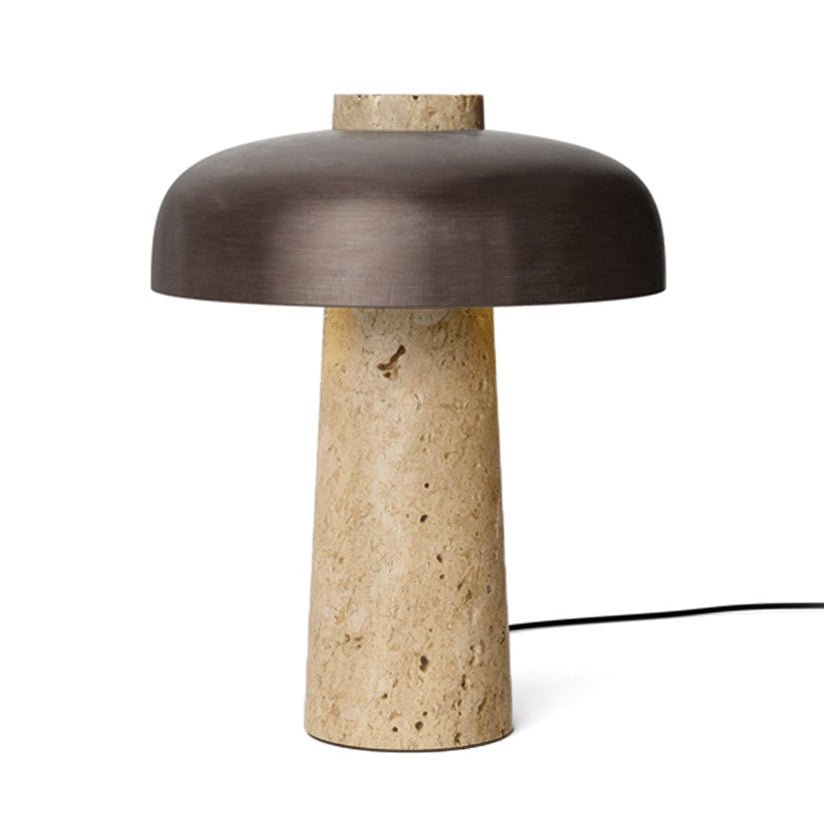 Tavivira Mushroom Form Travertine Table Lamp