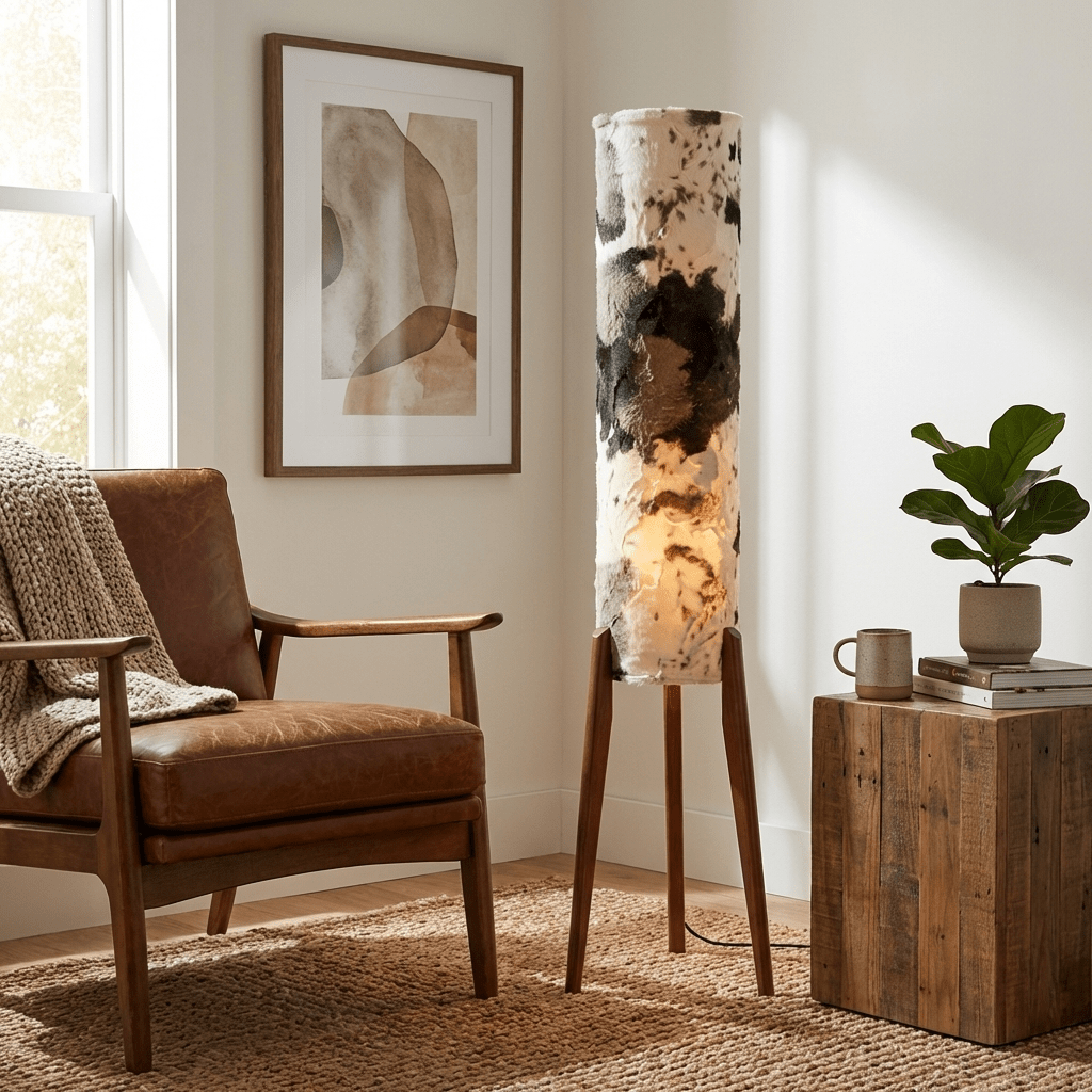 Selmont Terra Ink Column Floor Lamp