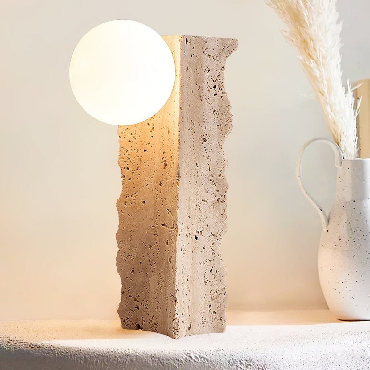 Vyrnora Travertine Slab Table Lamp