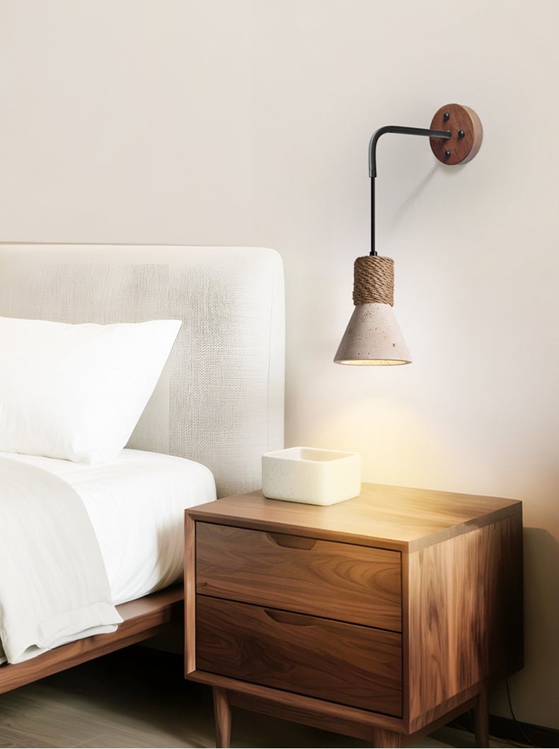 Litz Vintage Yellow Travertine Rope Wall Lamp