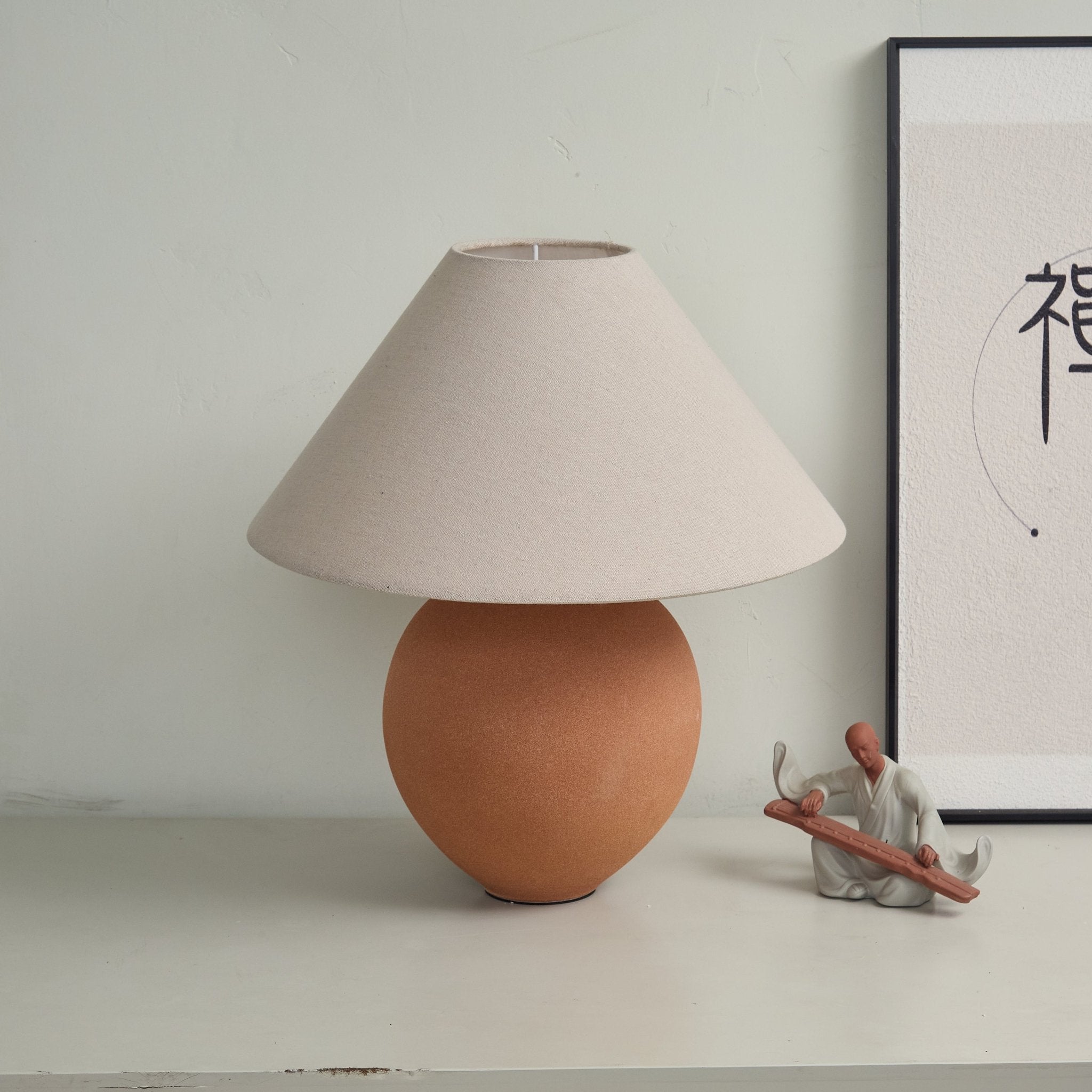 Terracotta Hued Ceramic Table Lamp