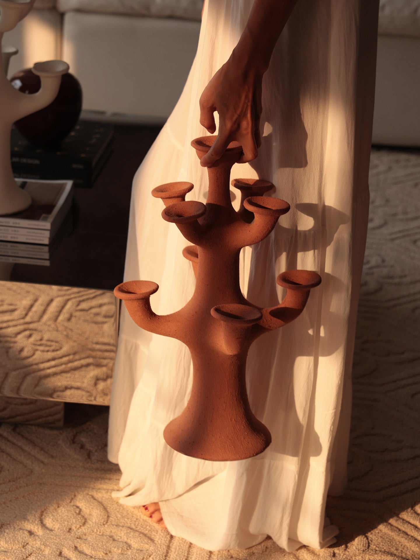 Terracotta Tree Candelabra