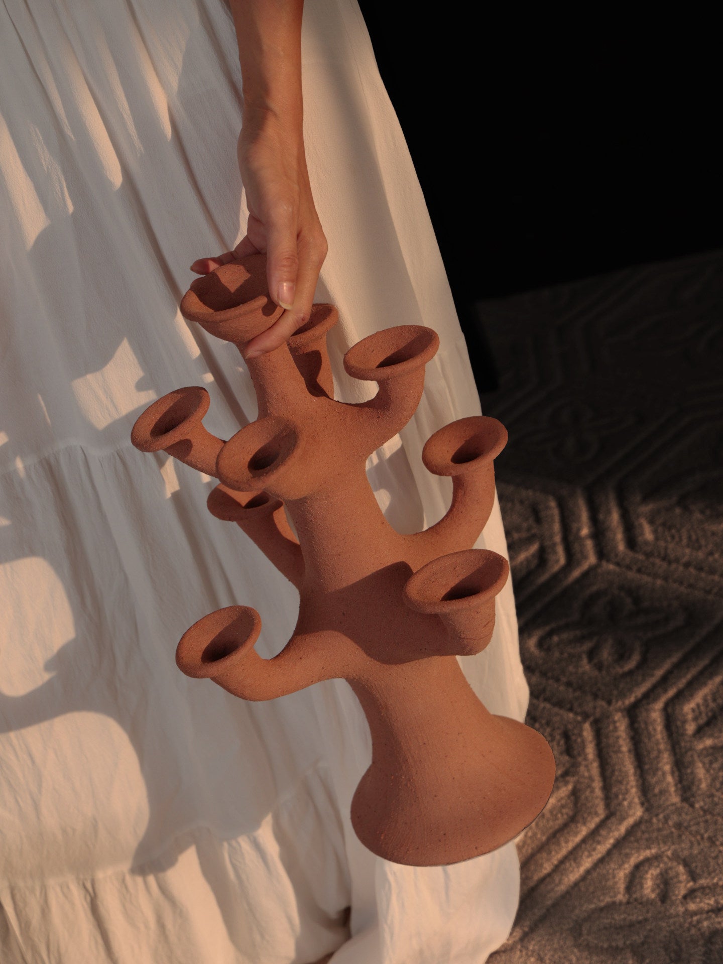 Terracotta Tree Candelabra
