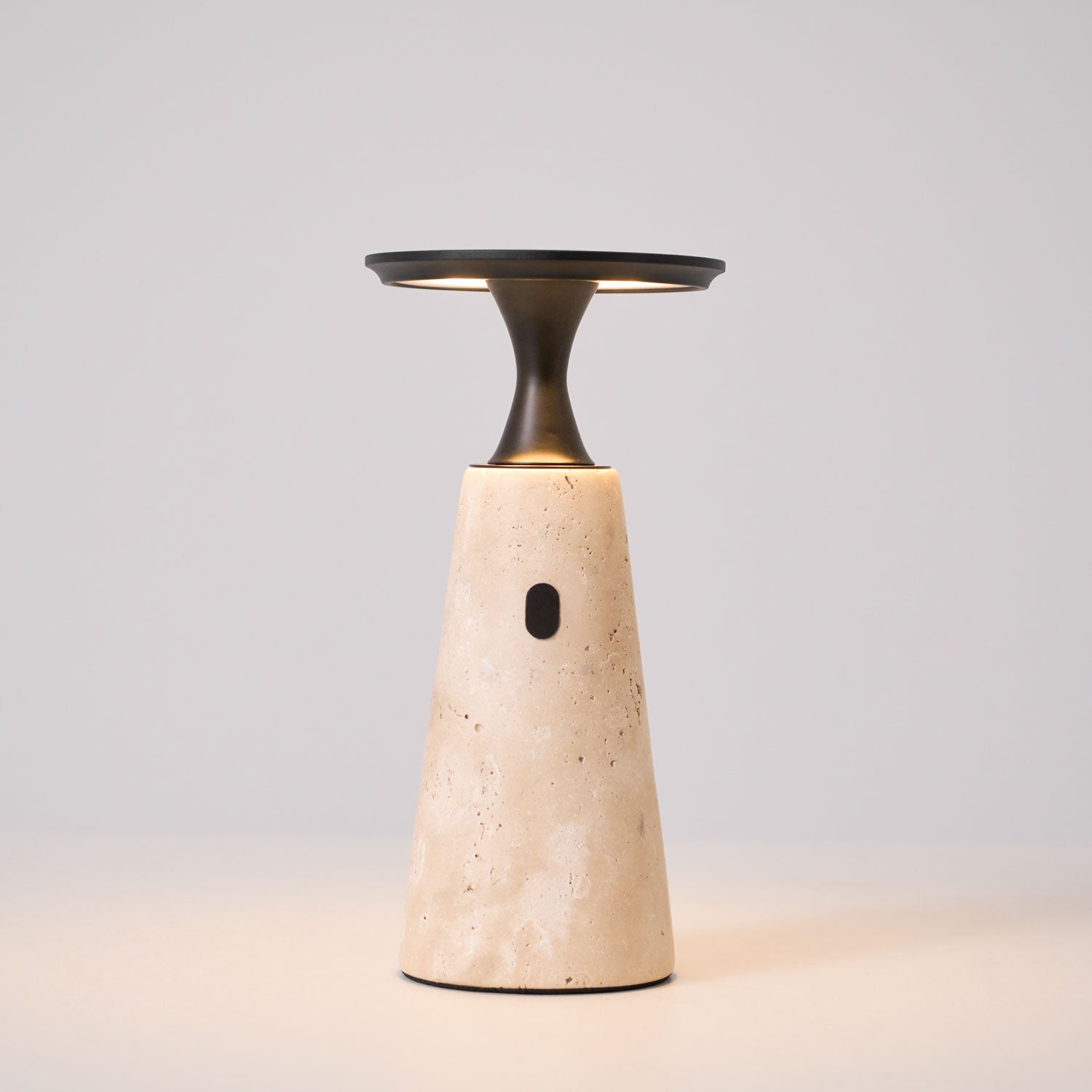 Vespera Sculptural Travertine Table Lamp