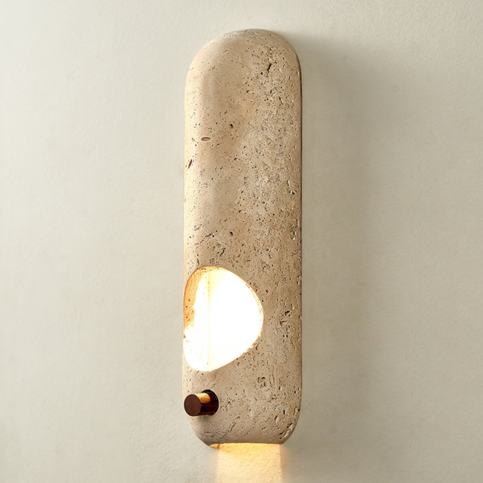 Serirella Travertine Aperture Wall Sconce