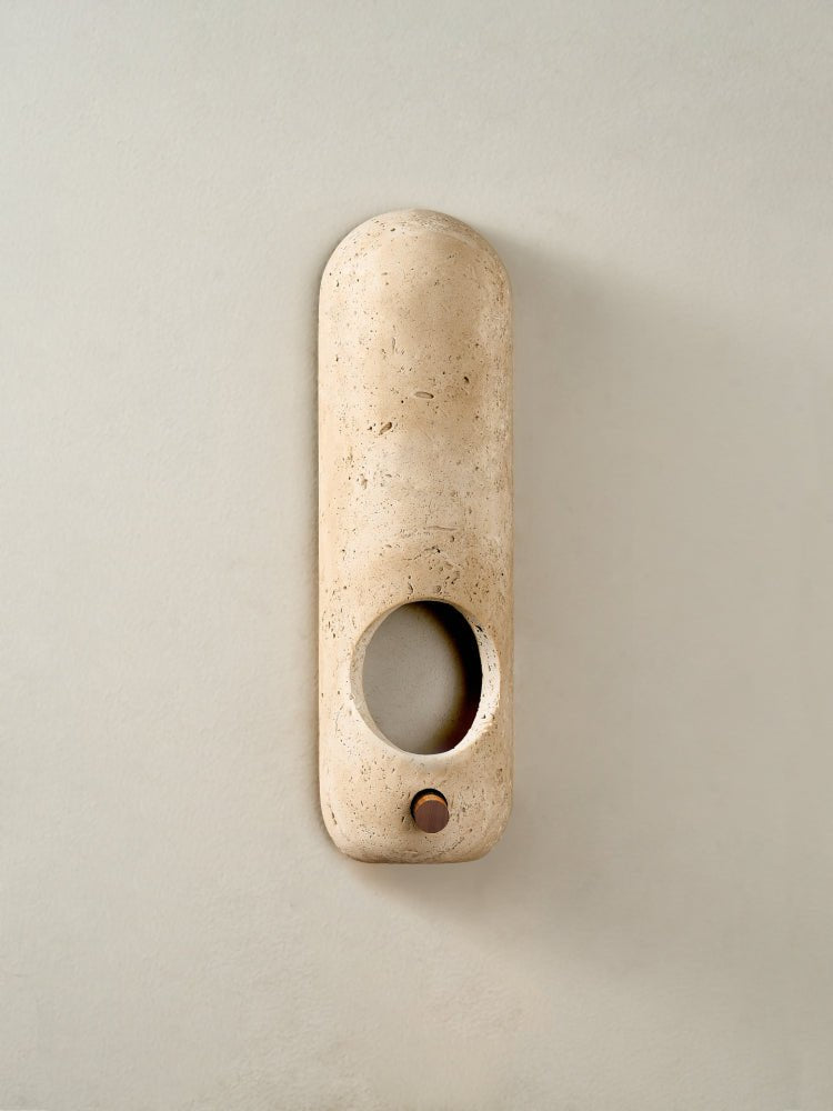 Serirella Travertine Aperture Wall Sconce