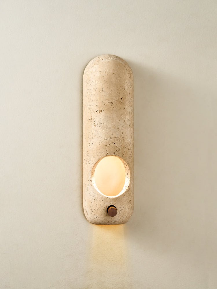 Serirella Travertine Aperture Wall Sconce
