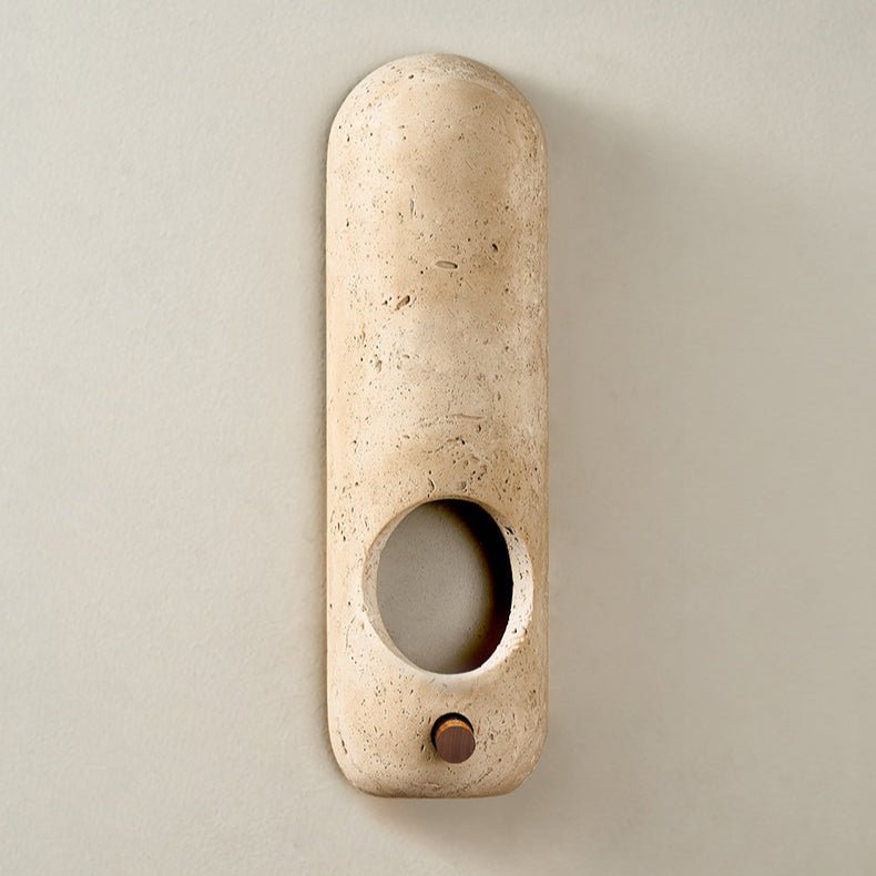 Serirella Travertine Aperture Wall Sconce