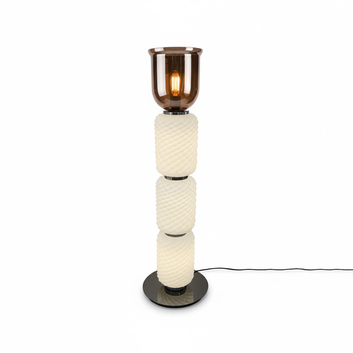 Valdorne Textured Layered Glass Floor Light
