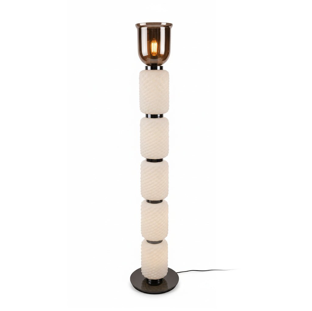 Valdorne Textured Layered Glass Floor Light