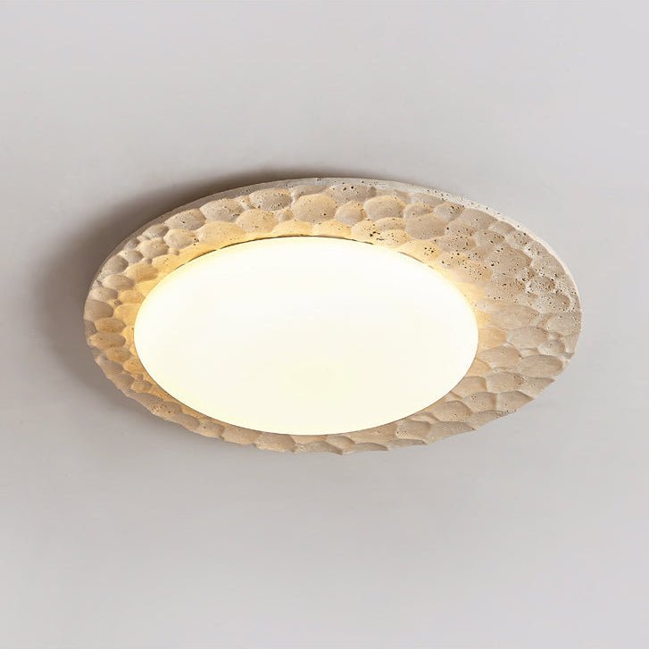 Travertine Organic Disc Ceiling Light