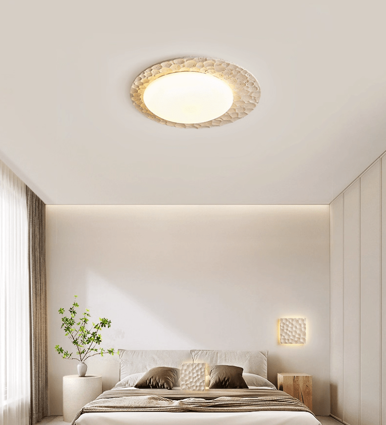Travertine Organic Disc Ceiling Light